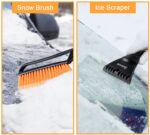 AstroAI 2in1 Auto Reinigungsbürste Eiskratzer Schneebesen Abnehmbarer Eisschaber Blatt-und Blütenstaubsbürste mit Ergonomischem Schaumstoffgriff für PKW, LKW und SUV, Gelb (ABS, PVC Bürste, 68CM) – Bild 2