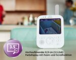 Philips Avent Babyphone mit Kamera SCD843/26 - 3,5 Zoll Farbdisplay, Tag und Nachtsicht, Scroll- und Zoomfunktion, 10h Betriebszeit, hohe Reichweite, Eco-Mode, Mit FHSS-Technologie – Bild 3