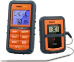 ThermoPro TP07C digitales Grillthermometer Küchenthermometer Eieruhr Funk Ofenthermometer 3 Leuchtungfarben Zuckerthermometer Küchenuhr für BBQ Grill Backen Wein