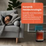 Pro Breeze 2000W Mini Keramik Heizlüfter mit automatischer Oszillation, zwei Leistungsstufen, energiesparender Betrieb für Wohnzimmer, Büro, Terasse – Bild 5