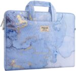 MOSISO Laptop Hülle Schultertasche Kompatibel mit MacBook Air/Pro 13,Pro 14 M1 2021 A2442,13-13,3 Zoll Notebook, Aquarell Marmor Aktentasche mit Trolley Gürtel – Bild 5