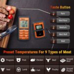 ThermoPro TP07C digitales Grillthermometer Küchenthermometer Eieruhr Funk Ofenthermometer 3 Leuchtungfarben Zuckerthermometer Küchenuhr für BBQ Grill Backen Wein – Bild 6