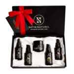 Luxuriöse BIO Geschenke für Frauen 5x30 ml – Geschenkset Frauen mit Sheabutter + Jojobaöl + Arganöl + Mandelöl + Rizinusöl - Vegan & Made in Germany Satin Naturel