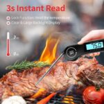 DOQAUS Grillthermometer Fleischthermometer Küchenthermometer Digital Thermometer mit 3s Sofortiges Auslesen, Faltbar Lange Sonde und LCD Bildschirm, Auto ON/Off für Küche, Grill, BBQ, Baby-Ernährung – Bild 3