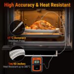 ThermoPro TP07C digitales Grillthermometer Küchenthermometer Eieruhr Funk Ofenthermometer 3 Leuchtungfarben Zuckerthermometer Küchenuhr für BBQ Grill Backen Wein – Bild 2