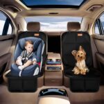Smart eLf Kindersitzunterlage,2 Stück sitzschoner auto kindersitz Isofix Geeignet, mit dickster Polsterung und rutschfesten Netztaschen für Baby und Haustier – Bild 9