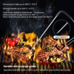 Inkbird Bratenthermometer IBT-2X, Bluetooth 4.0 Grillthermometer Kochthermometer mit Temperaturalarm, Fleischthermometer mit 2 Edelstahl Sondes für Grill, Backen, Braten – Bild 4