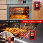 ThermoPro TP20C Funk Fleischthermometer digitales Grillthermometer Kochthermometer 150m Reichweite Bratenthermometer Küchenuhr mit 2 Einstichfühlern für Ofen Kochen BBQ Babynahrung – Bild 2