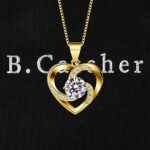 B.Catcher Kette Herz Damen Halskette 925 Sterling Silber Anhänger ''Liebe ist das Glück'' Schmuck Zirkonia 45CM Kettenlänge Geschenk für Damen – Bild 5
