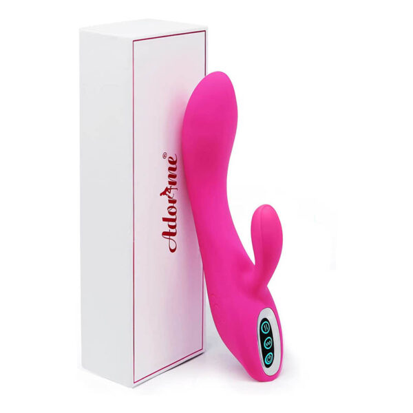 Vibratoren für Sie Klitoris und G-punkt mit Stossfunktion - Adorime Silikon Rabbit Vibrator Analvibrator Dildo Erotik Sexspielzeug für Frauen und Paare mit 7 Vibrationsfrequenz
