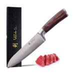 Wakoli EDIB Damastmesser Santoku Messer 17cm Klinge extrem scharf aus 67 Lagen I Damast Küchenmesser und Profi Kochmesser aus echtem japanischen Damaststahl mit Pakkaholz Griff
