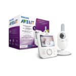 Philips Avent Babyphone mit Kamera SCD843/26 - 3,5 Zoll Farbdisplay, Tag und Nachtsicht, Scroll- und Zoomfunktion, 10h Betriebszeit, hohe Reichweite, Eco-Mode, Mit FHSS-Technologie