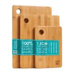 LARHN Hochwertige Schneidebretter Holz - 3 Extra Dickes Bambus Schneidebrett Set - 33x22cm / 28x22cm / 22x15cm - Verwenden Sie als Küchen-bretter, Frühstücksbrettchen, Brotbretter und Servierbretter