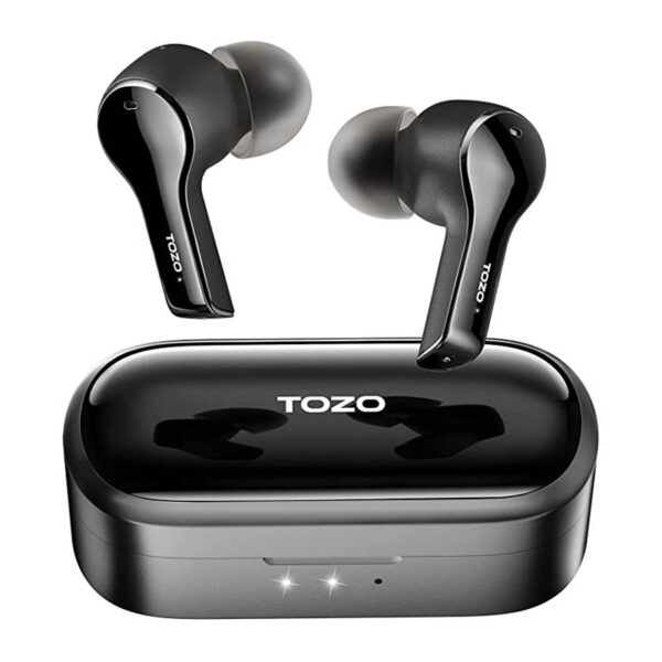 TOZO T9 True Wireless Earbuds Umgebungsgeräuschunterdrückung 4 Mikrofon Bluetooth 5.0 Kopfhörer und tiefer Bass mit leichtem kabellosem Ladekoffer IPX7 Wasserdichtes integriertes Mikrofon