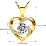 B.Catcher Kette Herz Damen Halskette 925 Sterling Silber Anhänger ''Liebe ist das Glück'' Schmuck Zirkonia 45CM Kettenlänge Geschenk für Damen – Bild 7