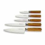 Echtwerk Damastmesser Set 5 teilig, Küchenmesser, Damaszener, Messer mit Holzgriff