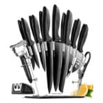 Edelstahl Scharfes Messerset Mit Messer Block - 17 Stücke Profi Küchenmesser Set mit Anspitzer - Koch Messer Set 6 Steak Messer Schäler Schere Käse Pizza Messer - Chef Knife Kitchen Knife Set