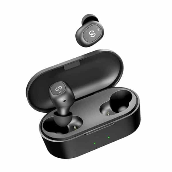SoundPEATS TrueFree+ Bluetooth Kopfhörer, In-Ear-Stereo Ohrhörer, Eingebautes Mikrofon mit Binauralen Anrufen, Automatische Kopplung in Einem Schritt, Gesamtspielzeit 35 Stunden, Geräuschisolierung