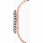 Swarovski Crystal Rose Uhr, Damenuhr mit Rosé Vergoldetem Gehäuse und Metallarmband, Schwarzem Zifferblatt und Schwarzem und Weissem Kristallpavé – Bild 4