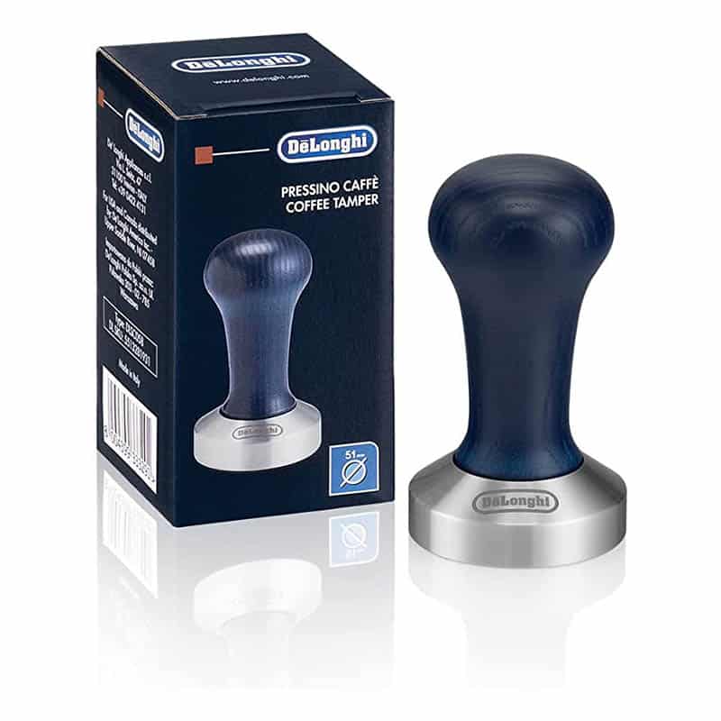 De'Longhi DLSC058 Kaffee-Tamper aus Edelstahl mit Holzgriff
