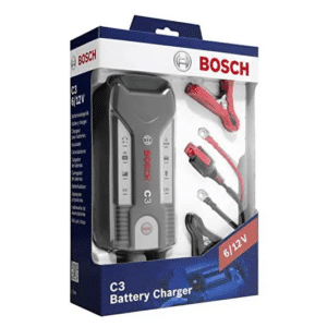Bosch C3 - intelligentes und automatisches Batterieladegerät - 6V-12V / 3.8A - für Blei-Säure, GEL, Start/Stopp EFB, Start/Stopp AGM-Batterie für Motorräder, Pkw, Kleintransporter