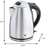 WMF Stelio Wasserkocher Edelstahl 1,7l, elektrischer Wasserkocher mit Kalkfilter, 2400 W, Wasserstandsanzeige beleuchtet, edelstahl matt – Bild 11