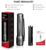 Extrem Hell LED Taschenlampe S3000, PUAIDA 3000 Lumen Taschenlampe mit 3 Modi und Lange Arbeitzeit, IP67 Wasserdicht Zoombar für Outdoor, Wandern, Camping – Bild 7