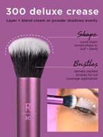 Real Techniques Everyday Essentials Make up Pinsel, Komplettset für das Gesicht (Gesichtsschwamm, Gesichts, Rouge, Setting und Deluxe Lidfaltenpinsel) – Bild 6