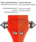 Heldenwerk® Auto Notfallhammer 2er Set – Sicherheitshammer mit Gurtschneider & gehärteten Spitzen – Bild 2