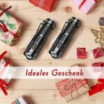 Mini LED Taschenlampe, PUAIDA Superhelle Zoombar LED Taschenlampen mit 3 Modi, Wasserdichte Handlampe Taschenlampen für Kinder, Geschenk, Angeln, Wandern und Camping (2 Stück) – Bild 7