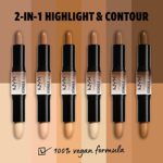 NYX Professional Makeup , Doppelseitig, Highlighter and Konturenstift, Cremige Textur – Bild 2