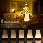 Auxmir LED Nachttischlampe, Atmosphäre Tischlampe mit Warmweissem Licht, Dimmbar 13 Farben und Farbwechsel, Berührungssensitives Nachtlicht für Schlafzimmer Wohnzimmer – Bild 3