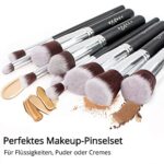 BEAKEY Pinselset Makeup, Professionelles Foundation Make up Pinsel Set Premium Synthetic Lidschatten Blush Schminkpinsel Set mit Beauty Schwamm und Bürsteswaschener mit Eiform – Bild 2