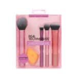 Real Techniques Everyday Essentials Make up Pinsel, Komplettset für das Gesicht (Gesichtsschwamm, Gesichts, Rouge, Setting und Deluxe Lidfaltenpinsel)