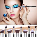BEAKEY Pinselset Makeup, Professionelles Foundation Make up Pinsel Set Premium Synthetic Lidschatten Blush Schminkpinsel Set mit Beauty Schwamm und Bürsteswaschener mit Eiform – Bild 6