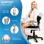 Everlasting Comfort Sitzkissen Kombination – wärmeempfindliche Lendenwirbelstütze – stützendes Rückenkissen und Sitzkissen aus Gel – Schwarz – Bild 5