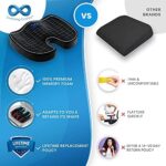 Everlasting Comfort Sitzkissen für den Bürostuhl - Memory Foam Kissen - Unterstützung für Beine, Hüften, Steissbein und Rücken (Schwarz) – Bild 2