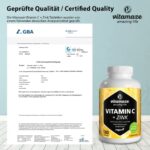 Vitamin C hochdosiert 1000 mg + Zink, vegan & optimal bioverfügbar, 180 Tabletten für 6 Monate, Natürliche Nahrungsergänzung ohne unnötige Zusatzstoffe – Bild 8