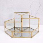 SLHEQING Makeup Organizer Black Glas Pinselhalter Retro Kosmetikbox, Dekoratives Tablett – Bild 4