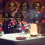 Auxmir LED Nachttischlampe, Atmosphäre Tischlampe mit Warmweissem Licht, Dimmbar 13 Farben und Farbwechsel, Berührungssensitives Nachtlicht für Schlafzimmer Wohnzimmer – Bild 5