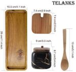 Gewürzgläser Set, 3 Stk Keramik Zuckerdose mit Deckel und Löffel für Haus und Küche, Alternative zu Gewürzständer und Gewürzregal für Küche und Esstisch – Bild 2