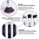 BEAKEY Pinselset Makeup, Professionelles Foundation Make up Pinsel Set Premium Synthetic Lidschatten Blush Schminkpinsel Set mit Beauty Schwamm und Bürsteswaschener mit Eiform – Bild 3