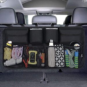 URAQT Kofferraum Organizer Auto, Aufbewahrungstasche, Kofferraumtasche, Wasserdichten Taschen mit Starkes elastisches, Zauberstabstruktur für SUV