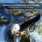 Extrem Hell LED Taschenlampe S3000, PUAIDA 3000 Lumen Taschenlampe mit 3 Modi und Lange Arbeitzeit, IP67 Wasserdicht Zoombar für Outdoor, Wandern, Camping – Bild 5