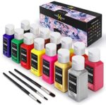 Stoffmalfarben Textilfarben Waschfest, Magicfly 14 Farbige Sanft Stofffarben 60 ML Pro Flasche Textil Stoff für Kinder Ideal für Kleidung, T-Shirts, Jeans, Taschen, Schuhe, Glas Holz