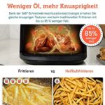 COSORI Heissluftfritteuse XXL 4,7L kompakt Heissluftfriteuse mit Digitales Touchscreen und 9 Programmen, Ohne ÖL Fritteuse, biz zu 230 Grad, Airfryer für 2-4 Personen mit Rezeptbuch auf Deutsch,1500W – Bild 5