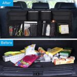 URAQT Kofferraum Organizer Auto, Aufbewahrungstasche, Kofferraumtasche, Wasserdichten Taschen mit Starkes elastisches, Zauberstabstruktur für SUV – Bild 2