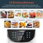 COSORI Heissluftfritteuse 5,5L XXL Friteuse Heissluft Fritteusen Air Fryer mit Digitalem LED-Touchscreen, 13 Programmen, Vorheizen & Warmhalten, 100 Rezepte auf Deutsch, ohne Öl, 1700W – Bild 2