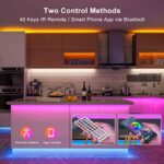 TVLIVE LED Strip, LED Streifen, Lichterkette mit Fernbedienung, 16 Mio. Farben, App-Steuerung, Musik Sync, Dimmbar, Farbwechsel 5050 Band für Schlafzimmer Zuhause Schrankdek – Bild 4