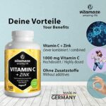 Vitamin C hochdosiert 1000 mg + Zink, vegan & optimal bioverfügbar, 180 Tabletten für 6 Monate, Natürliche Nahrungsergänzung ohne unnötige Zusatzstoffe – Bild 2